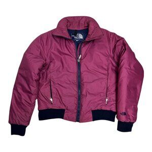 RARE Vintage 80s THE NORTH FACE Pink Puffer Parka Coat Jacket Womens Large